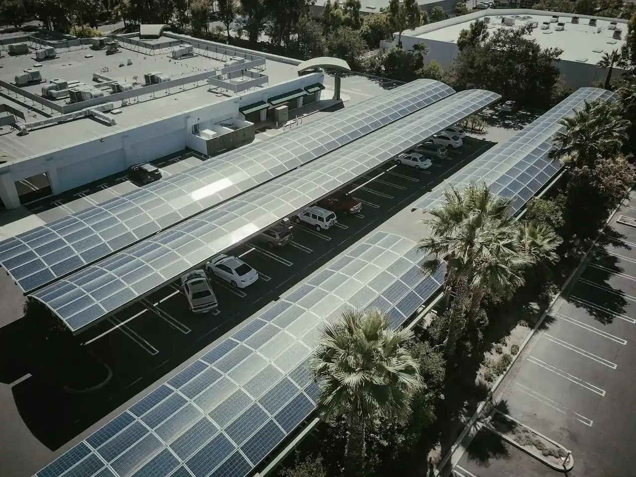 Solar energy installation showcasing renewable energy infrastructure and sustainable technology